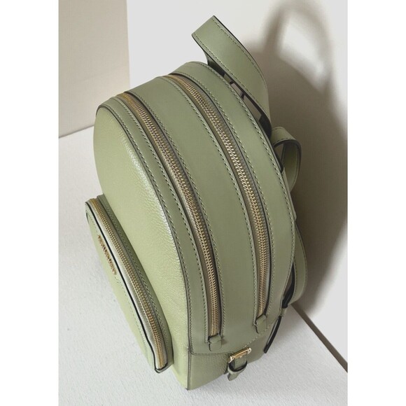 New Michael Kors Jaycee Medium Zip Pocket Backpack Leather Light Sage - Picture 4 of 9